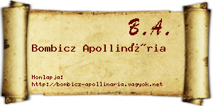 Bombicz Apollinária névjegykártya